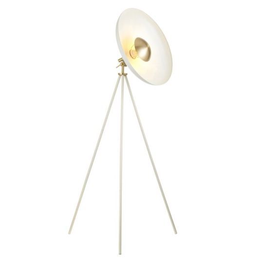 Blackstone Luxora 1 lt 1280-1460mm x 720mm Complete Floor Light Finished In Warm White & Brushed Brass Plate