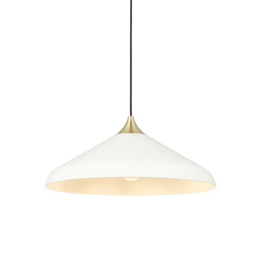 Blackstone Luxora 1 lt 365-1765mm x 500mm Single Pendant Light Finished In Warm White & Brushed Brass Plate