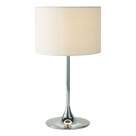 Dar Delta Table Lamp Polished Chrome With Shade