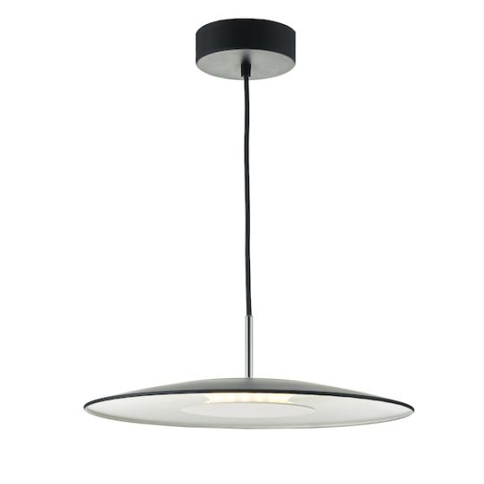 Dar Enoch Pendant Matt Black & Stainless Steel LED