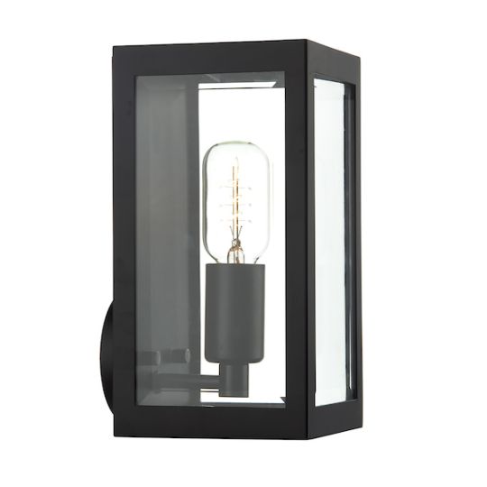 Dar Era Outdoor Wall Light Black Glass IP44