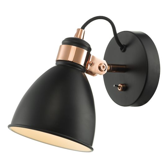 Dar Frederick Single Wall Spotlight Black & Copper