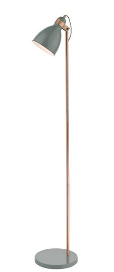 Dar Frederick Task Floor Lamp Grey & Copper