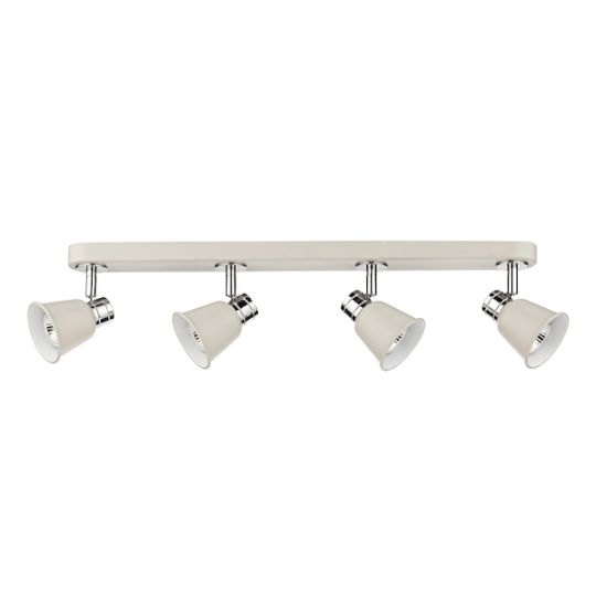 Dar Fry 4 Light Bar Spotlight Cream Polished Chrome