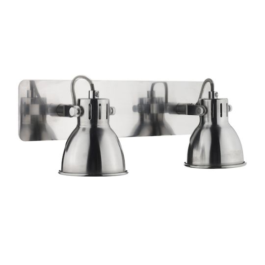 Dar Idaho 2 Light Wall Spotlight Natural Chrome