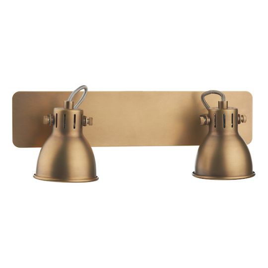 Dar Idaho 2 Light Wall Spotlight Natural Brass