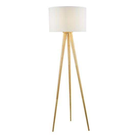 Dar Ivor Tripod Floor Lamp Light Oak Base Only