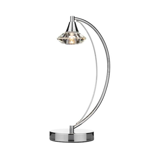 Dar Luther Table Lamp Polished Chrome Crystal