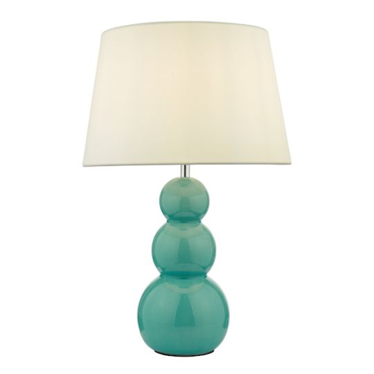 Dar Mia Table Lamp Blue Ceramic With Shade