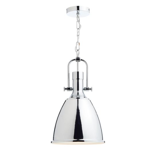 Dar Nolan 1 Light Pendant Polished Chrome