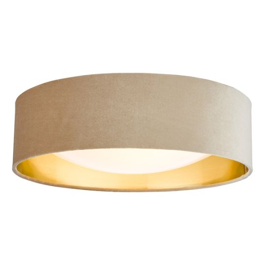 Dar Nysa 2 Light Flush Velvet Taupe Shade 40cm