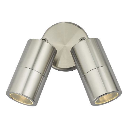 Dar Ortega Outdoor 2 Light Wall Spotlight Aluminium IP65