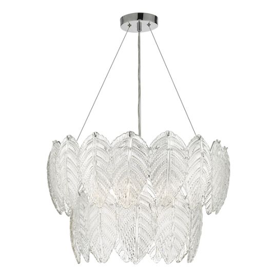 Dar Phillipa 3 Light Pendant Clear Glass And Polished Chrome