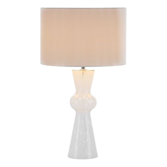 Dar Rheneas Table Lamp White Glass With Shade