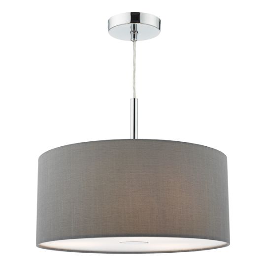 Dar Ronda 3lt Pendant With Slate Grey Shade And Diffuser 40cm