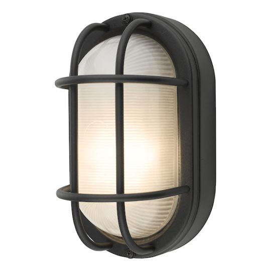 Dar Salcombe Oval Outdoor Wall Light Matt Black IP44