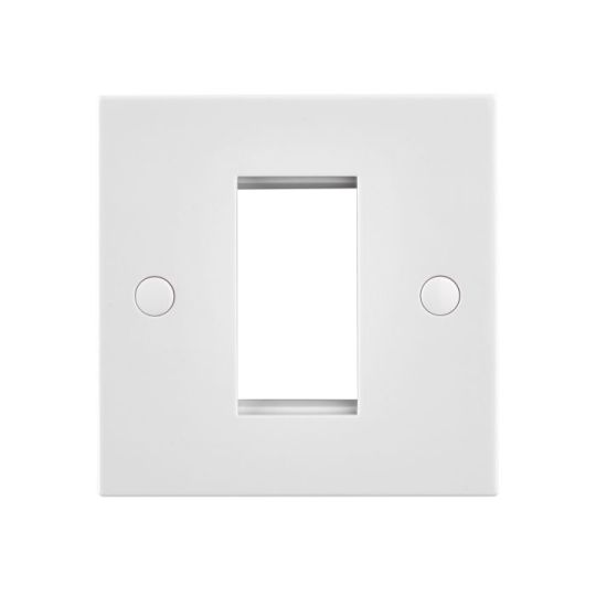 Saxby Square Edge 2G Modular Faceplate (2 Modules) in White