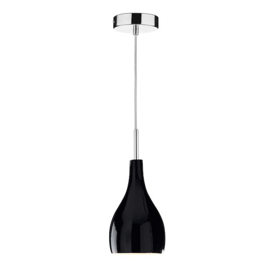 Dar Soho 1 Light Pendant Black