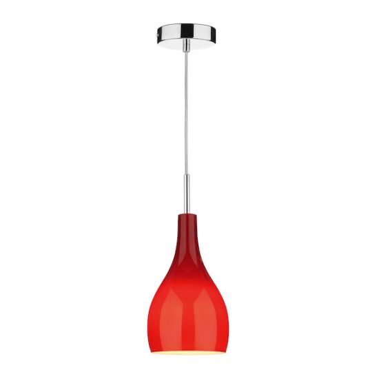 Dar Soho 1 Light Pendant Red