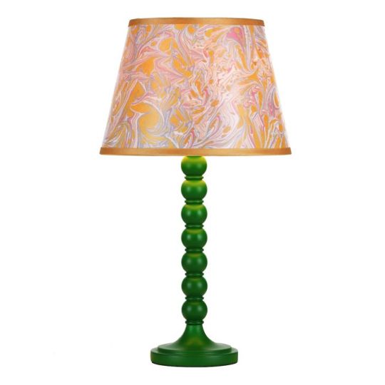 Dar Spool Table Lamp Gloss Green Base Only