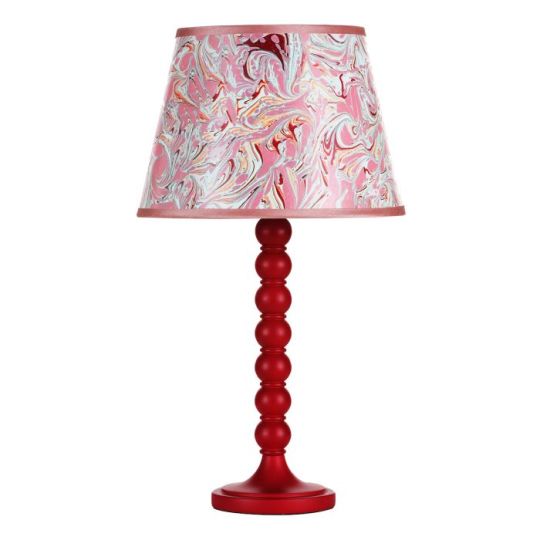 Dar Spool Table Lamp Gloss Red Base Only