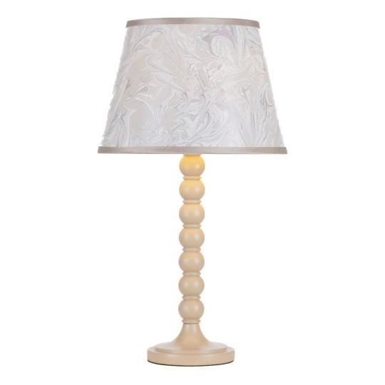 Dar Spool Table Lamp Gloss Taupe Base Only