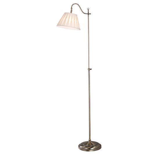 Dar Suffolk Rise & Fall Floor Lamp Antique Brass With Shade