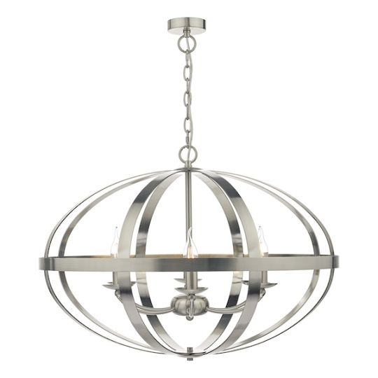 Dar Symbol 6lt Pendant Satin Chrome