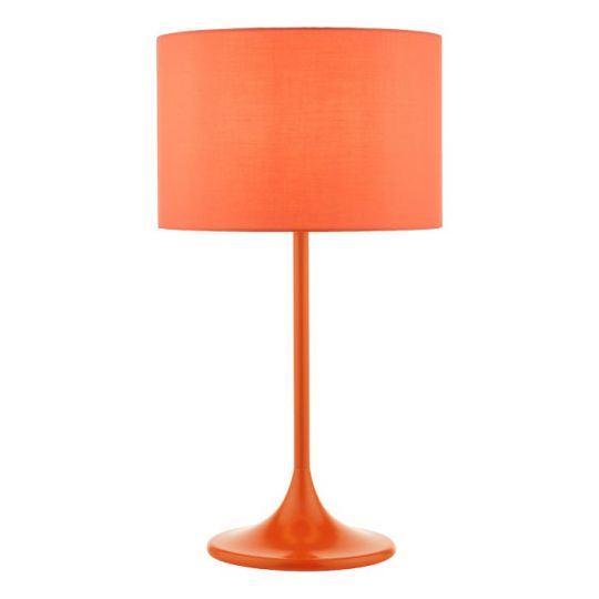 Dar Toledo Table Lamp Satin Orange With Shade