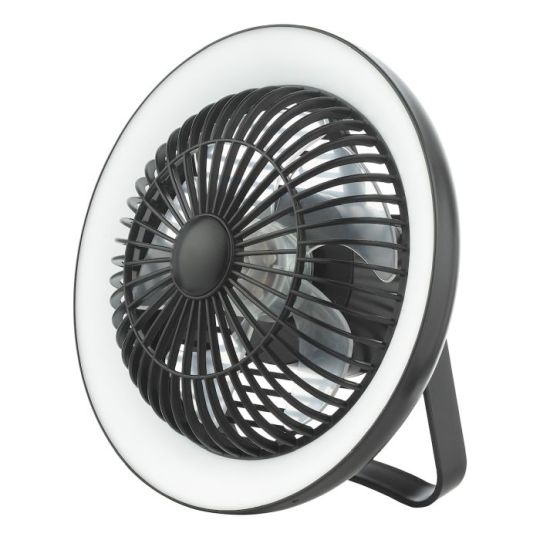 Dar Turbo Desk Fan With Lamp Black LED