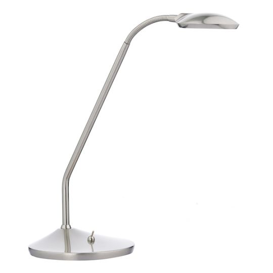 Dar Wellington Task Table Lamp Satin Chrome LED