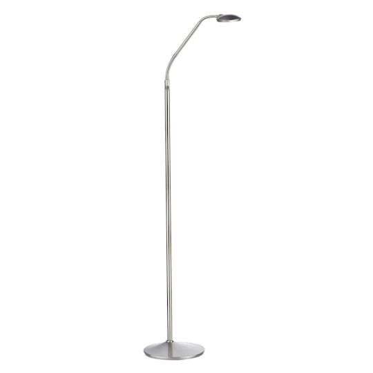 Dar Wellington Task Floor Lamp Satin Chrome LED