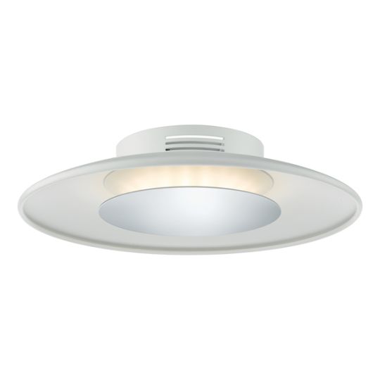 Dar Worcester Small Flush White & Polished Chrome LED