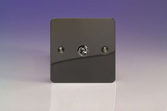 VARILIGHT Lighting - 1 GANG (SINGLE), 1 OR 2 WAY 10 AMP CLASSIC TOGGLE SWITCH ULTRA FLAT IRIDIUM BLACK - XFIT1