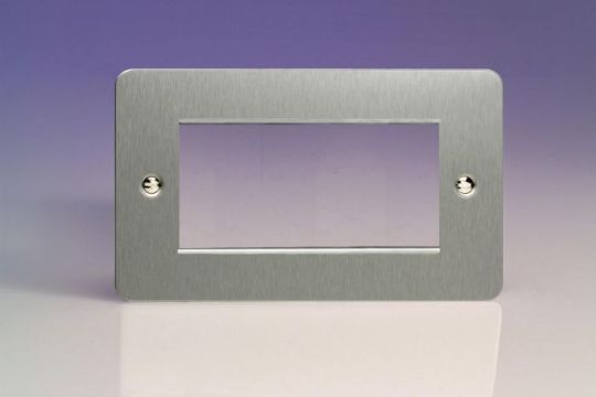 Varilight Brushed Steel DataGrid Twin Plate (4 Grid Spaces)