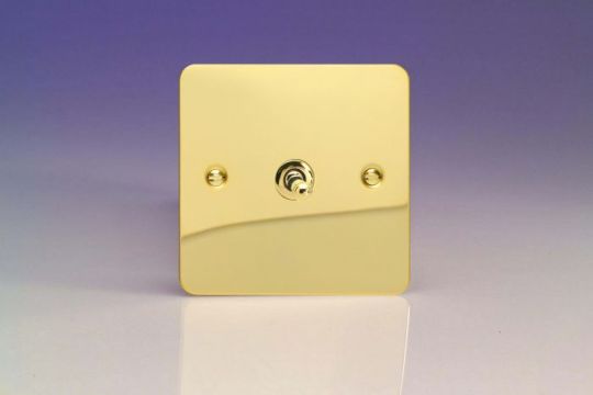 VARILIGHT Lighting - 1 GANG (SINGLE), 1 OR 2 WAY 10 AMP CLASSIC TOGGLE SWITCH ULTRA FLAT POLISHED BRASS - XFVT1