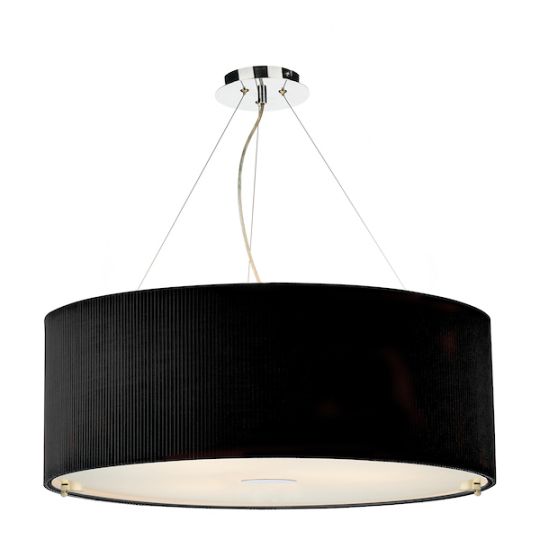 Dar Zaragoza 6 Light Pendant Black 90CM