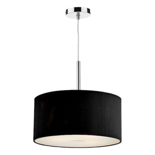 Dar Zaragoza 3 Light Pendant Black 40cm