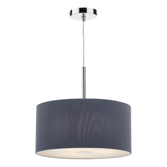 Dar Zaragoza 3 Light Pendant Grey 40cm