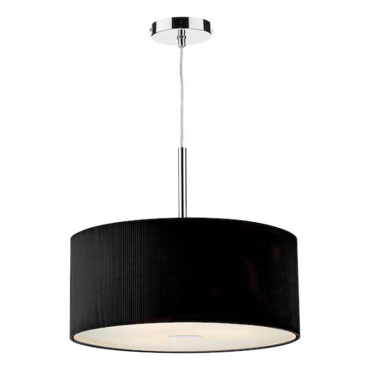 Dar Zaragoza 3 Light Pendant Black 60cm