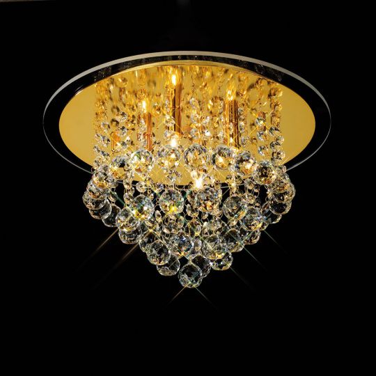 Diyas IL30208 Atla Ceiling 4 Light French Gold/Crystal