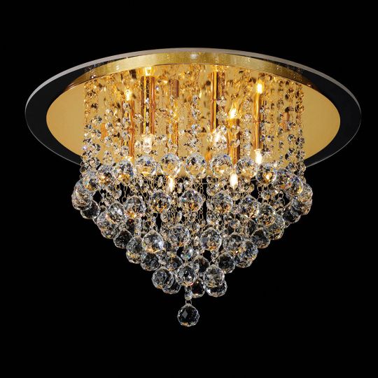 Diyas IL30209 Atla Ceiling 6 Light French Gold/Crystal