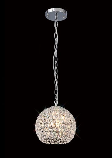 Diyas IL30190 Ava Pendant 3 Light Polished Chrome/Crystal