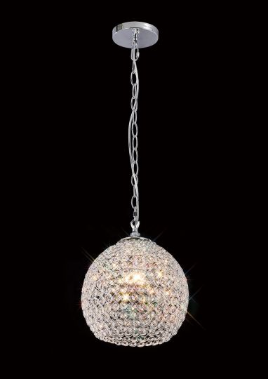 Diyas IL30191 Ava Pendant 4 Light Polished Chrome/Crystal