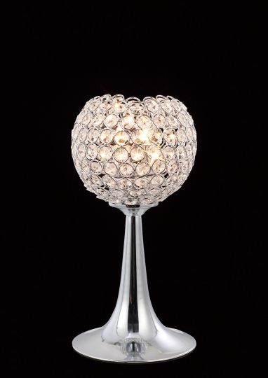 Diyas IL30193 Ava Table Lamp 2 Light Polished Chrome/Crystal