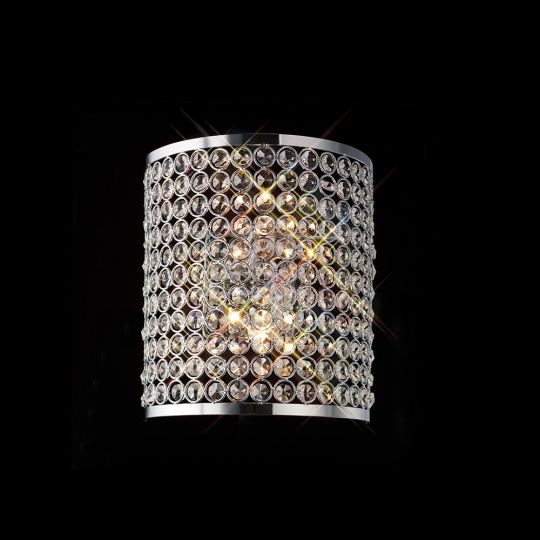 Diyas Lighting - Ava Wall Lamp 2 Light Polished Chrome/Crystal - IL30199