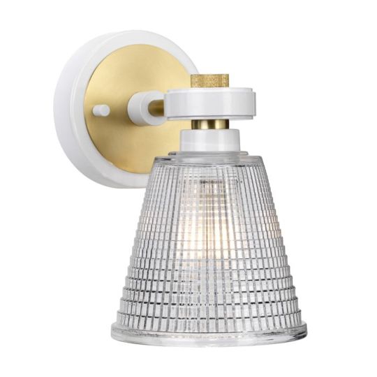 Elstead Lighting Gunnislake 1 Light Wall Light - White Aged Brass