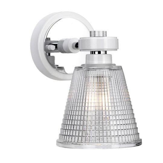 Elstead Lighting Gunnislake 1 Light Wall Light - White Polished Chrome