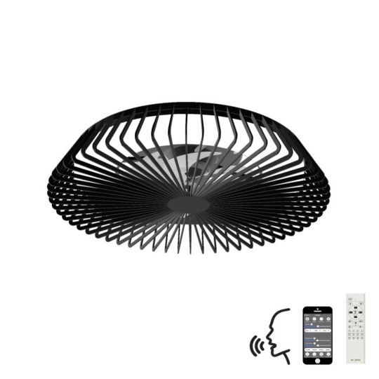 Mantra Himalaya 70W LED Dimmable Ceiling Light With Built-In 35W DC Fan c/w Remote Control APP & Alexa/Google Voice Control 4900lm Black 5yrs Warranty