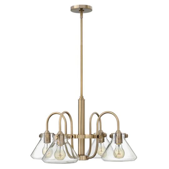 Hinkley Lighting Congress 4 Light Clear Glass Chandelier - Brushed Caramel 